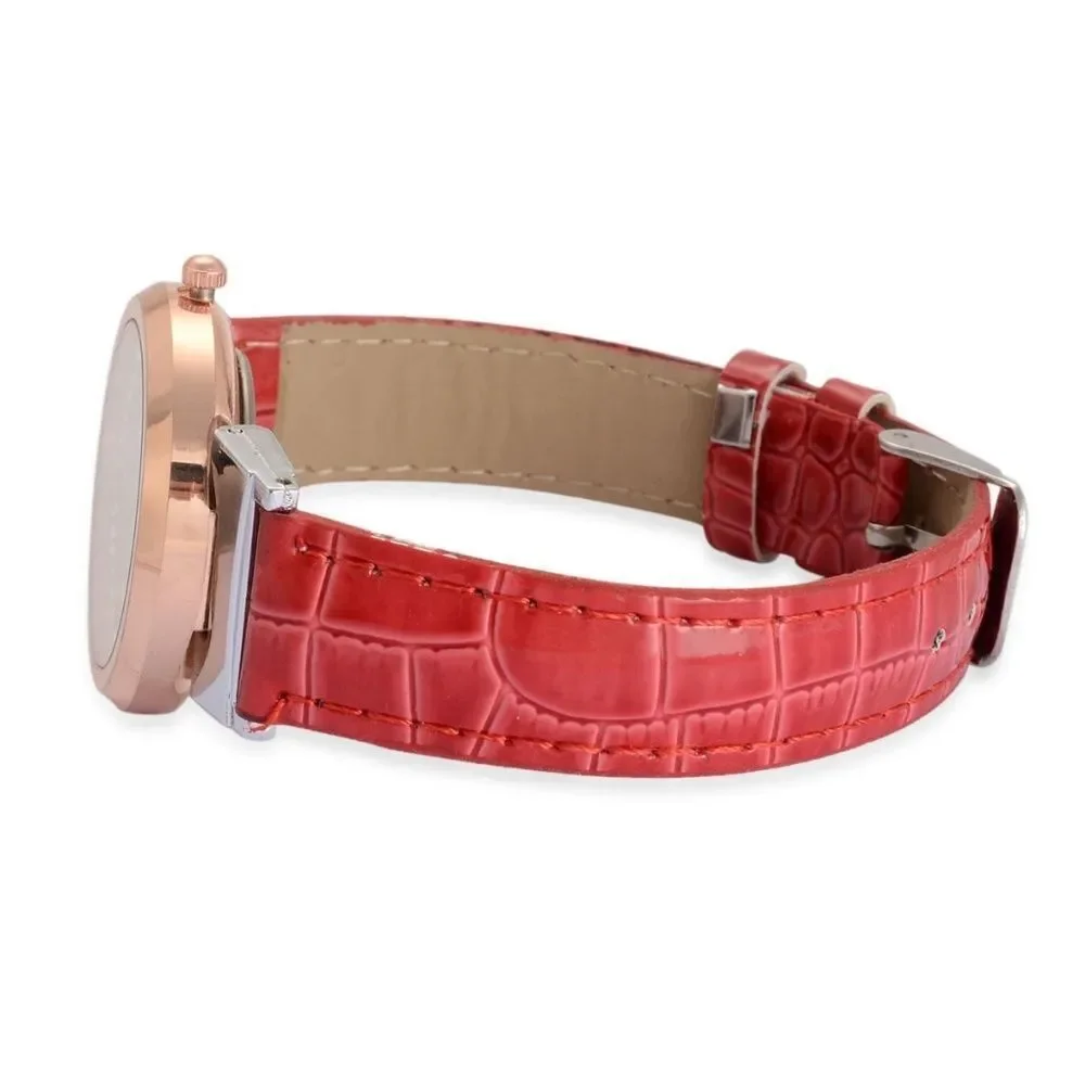 STRADA Watch Austrian Crystal Red Original Box